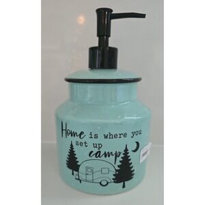 Young's Incorporated Home Is Where You Set Up Camp Ceramic Soap Dispenser Large